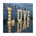 Custom made metal bulb event decor signs large signage light up decorated alphabet marquee letters